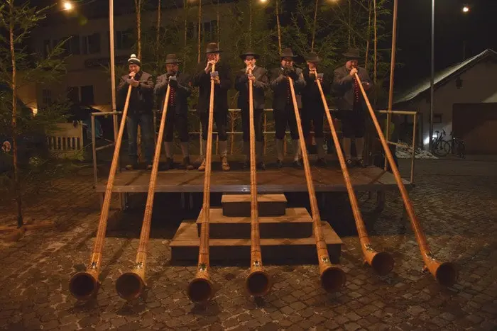 Alphornbläser des Musikverein Stöttwang