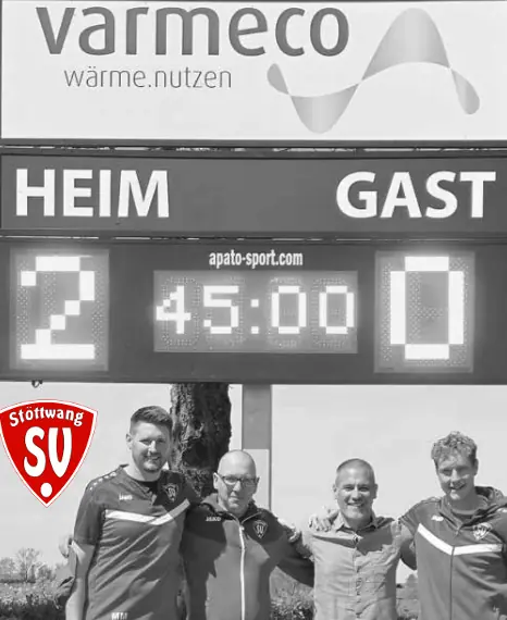 Anzeigetafel für den SV Stöttwang
